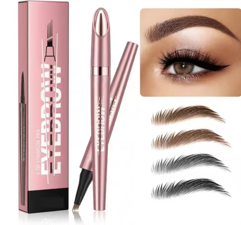 4-Tip Microblade Pen for Brows & Beards – Waterproof, Smudge-Proof & Natural Look