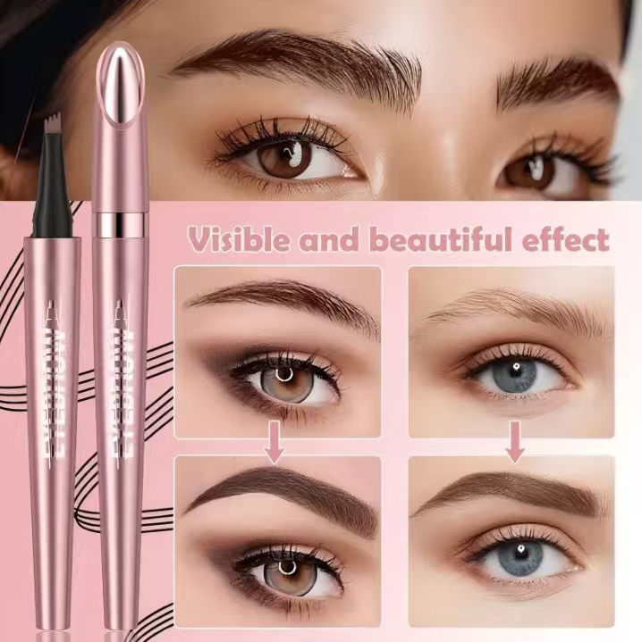 4-Tip Microblade Pen for Brows & Beards – Waterproof, Smudge-Proof & Natural Look