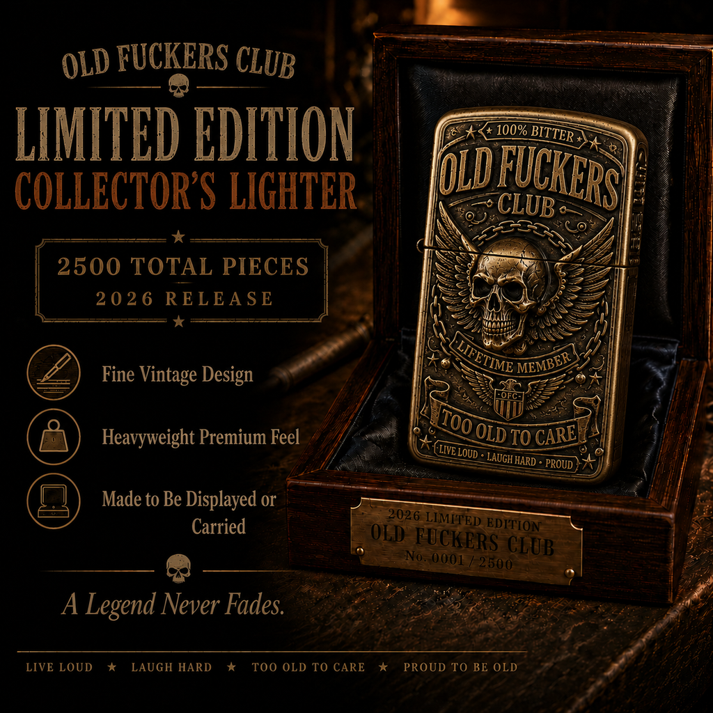 ☠️ Old Fuckers Club Vintage Lighter | 2026 Limited Edition Collectible Metal Lighter
