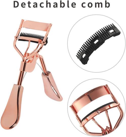Beauty Eyelash Curler Comb Eyelash Curlers with 2 Silicone Refill Pads Premium Lash Curler Makeup Tool for Women and Girls