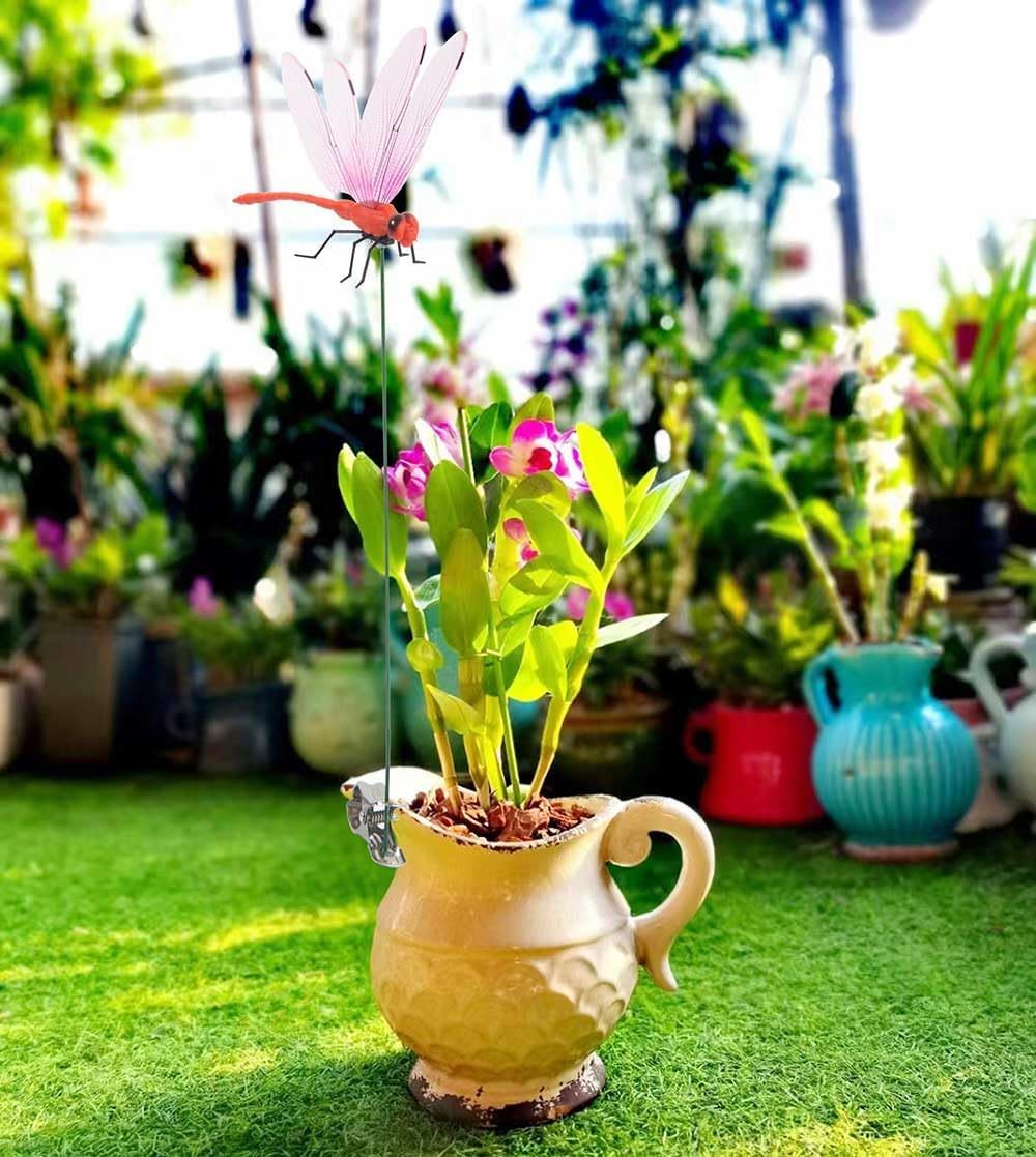 12-Piece Dragonfly Garden Decor Set — Includes 3D Dragonfly Garden Stakes in 4 Colors