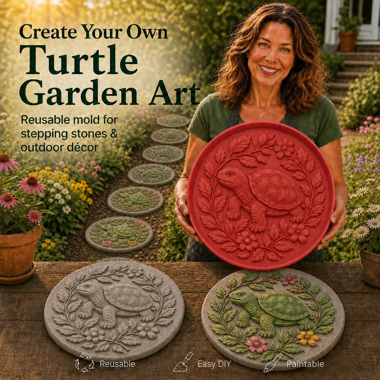 Garden Stepping Stone Mold 💥
