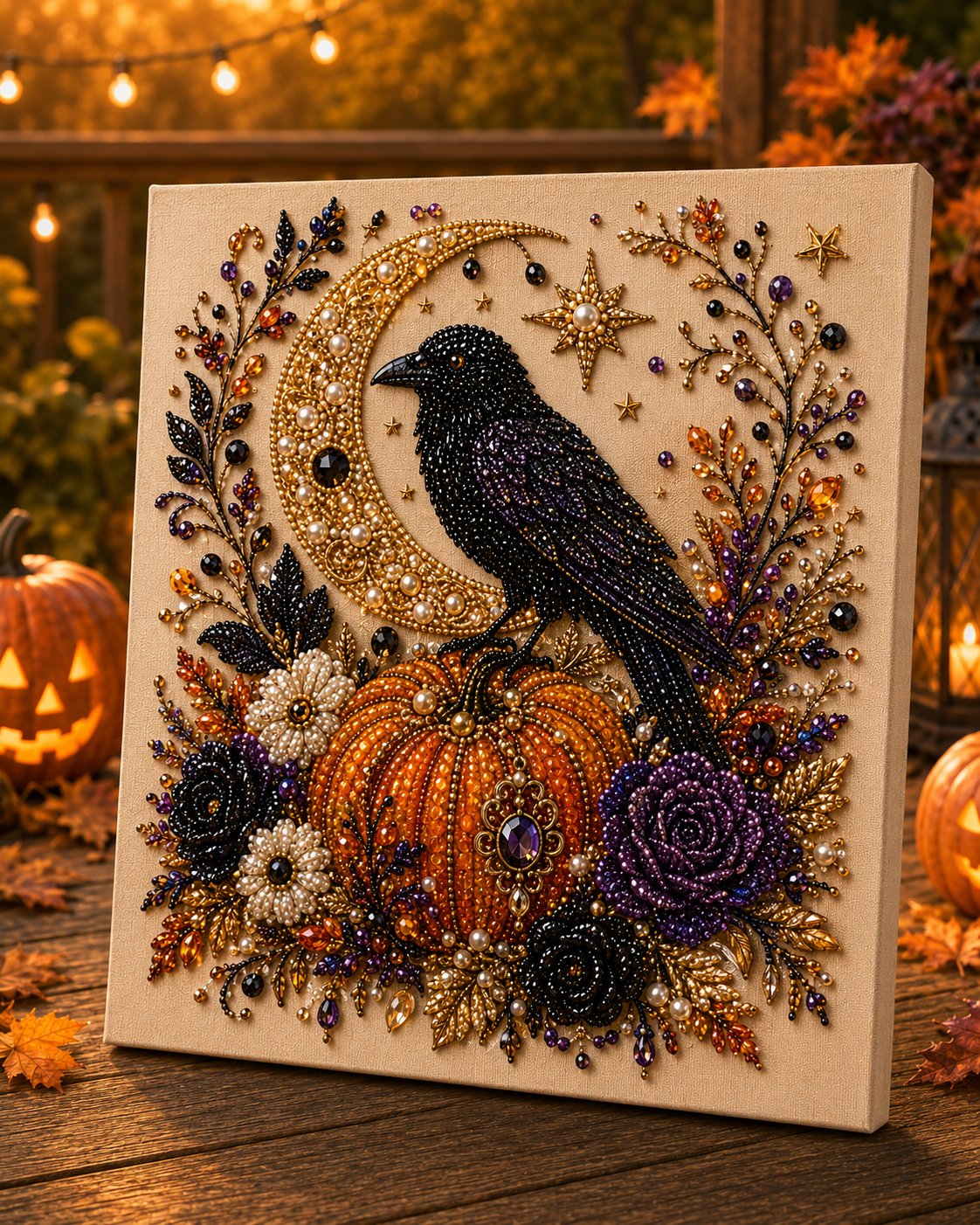 Halloween Pearl Art DIY Kit – Turn Tiny Pearls into Spooky-Cute Magic