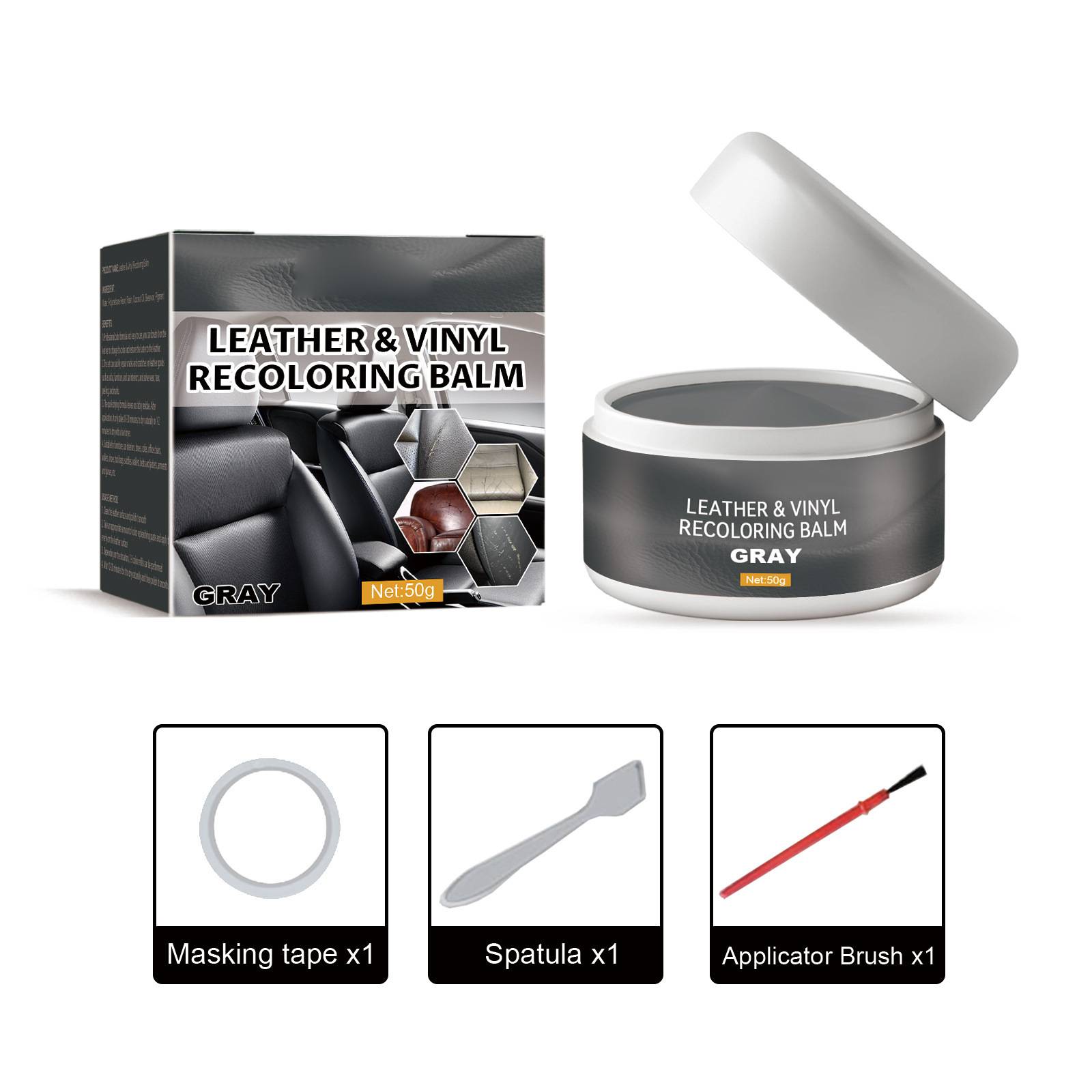 🔥Leather & Vinyl Recoloring Balm Kit – Restore Faded Seats, Sofas & Shoes