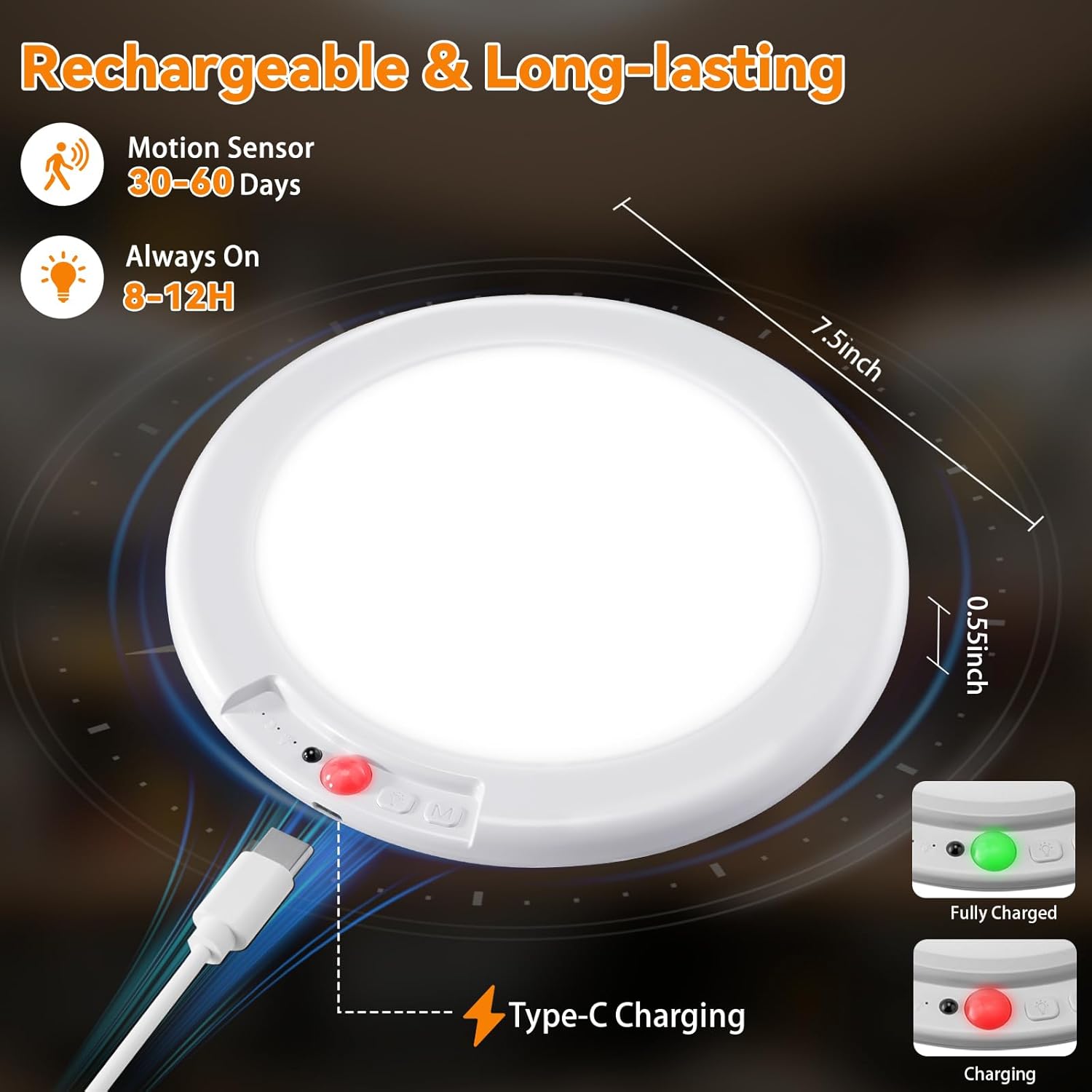 2026 Rechargeable Motion Sensor Ceiling Light