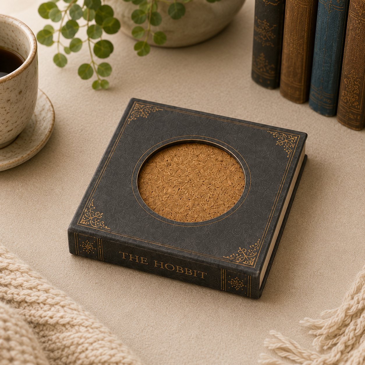 Handmade Mini Book Wooden Coaster Design📚-Buy Two Get Free Shipping📦